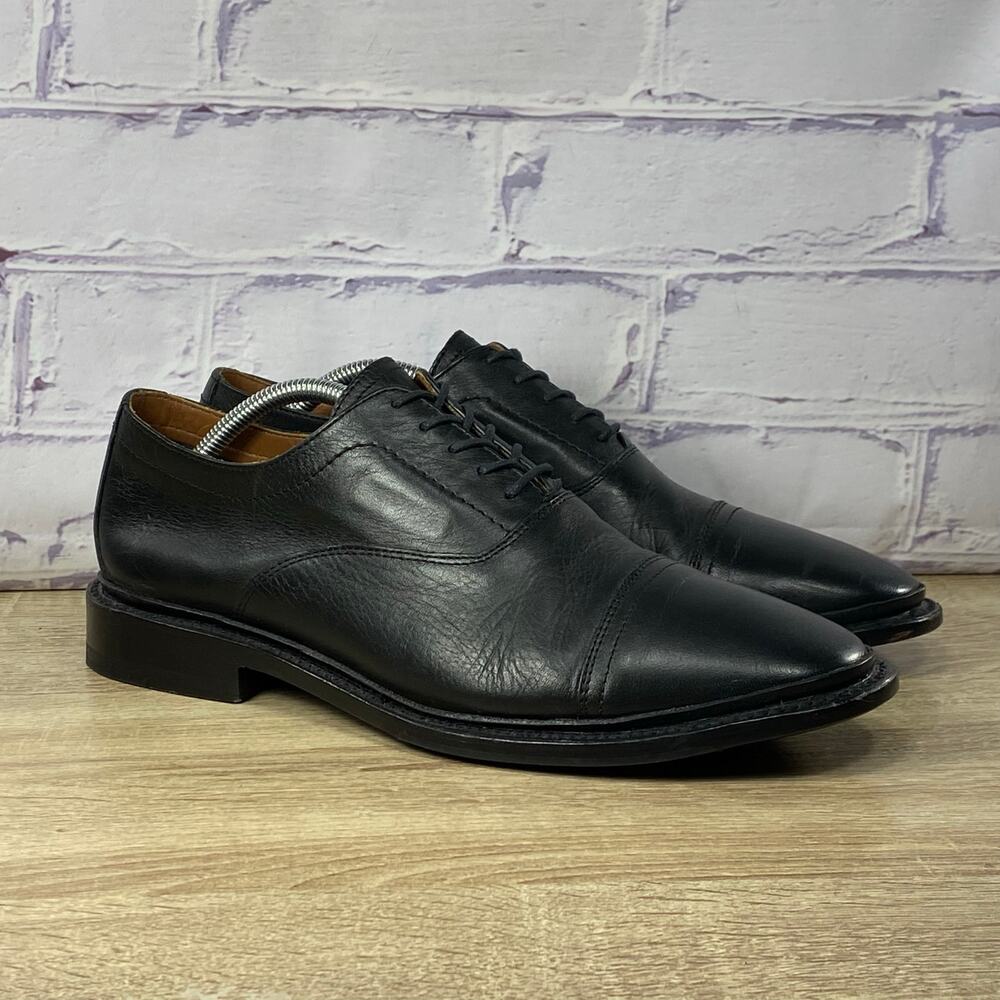 Frye Paul Bal Black Leather Cap Toe Oxford Dress Shoes Men's Size 10.5